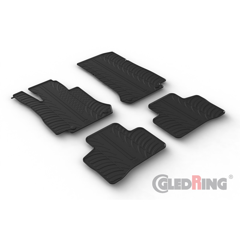 Rubbermatten  Mercedes EQC (N293) 2019-2022 (T profiel 4-delig + montageclips)