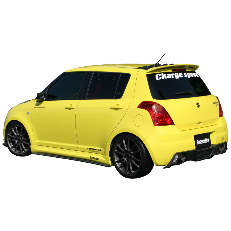 Chargespeed Achterbumperskirt (Corners)  Suzuki Swift II Sport 2005- 'BottomLine' (FRP)