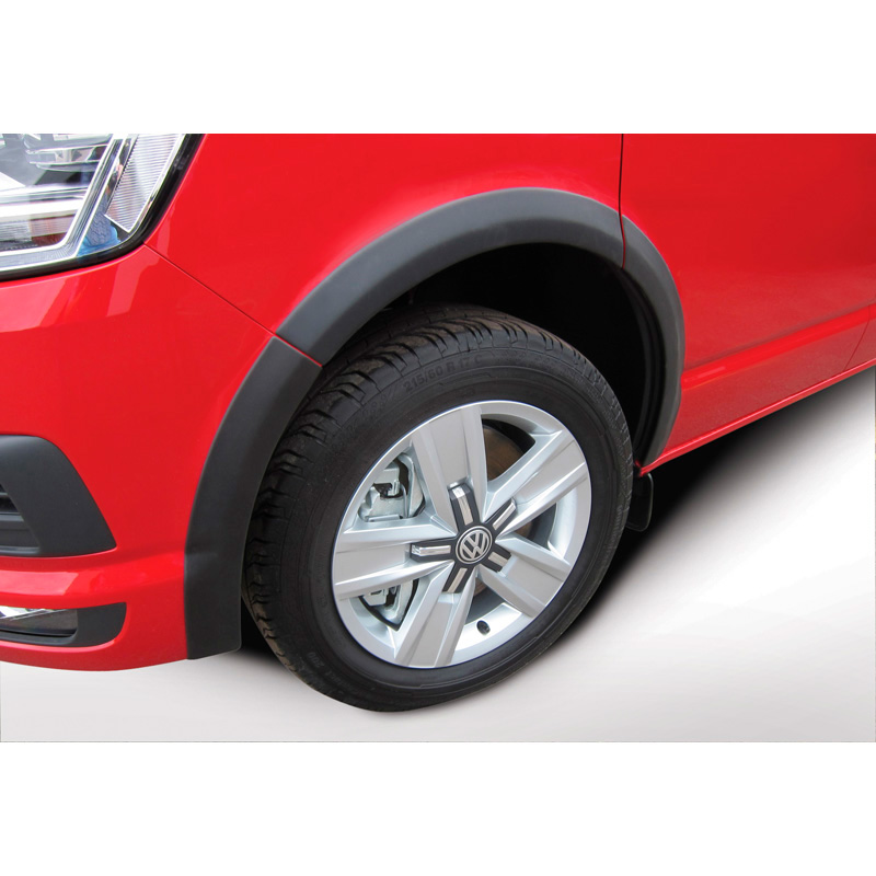 RGM Spatbordverbreders  Volkswagen Transporter T6.1 2019-2022 Korte wielbasis - dubbele schuifdeur - Achterklep - Zwart