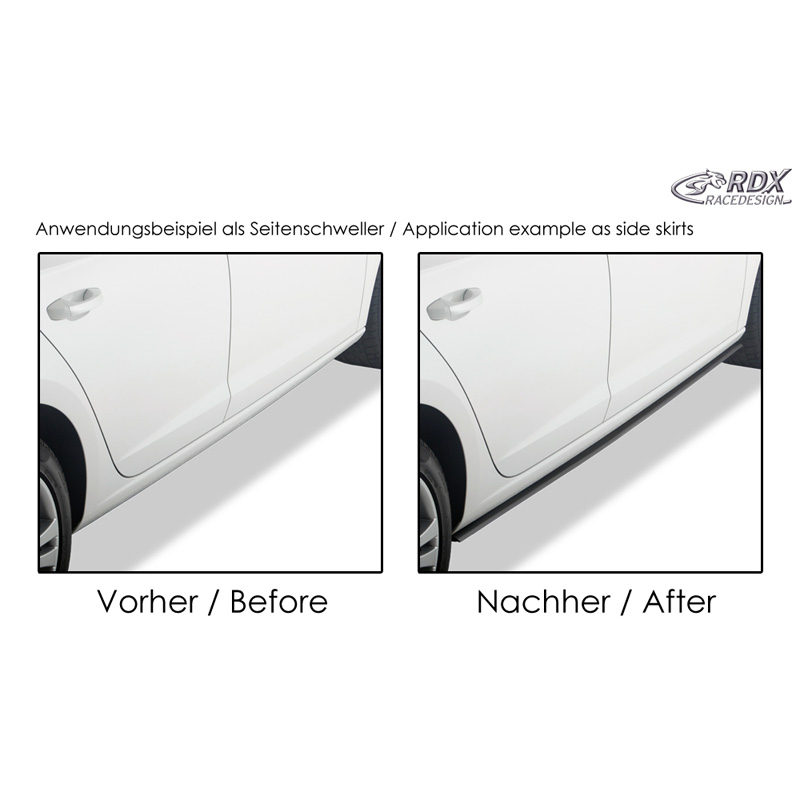 RDX Safe 'N Style Universele Voorspoiler/Sideskirt 250cm Zwart EPDM Rubber