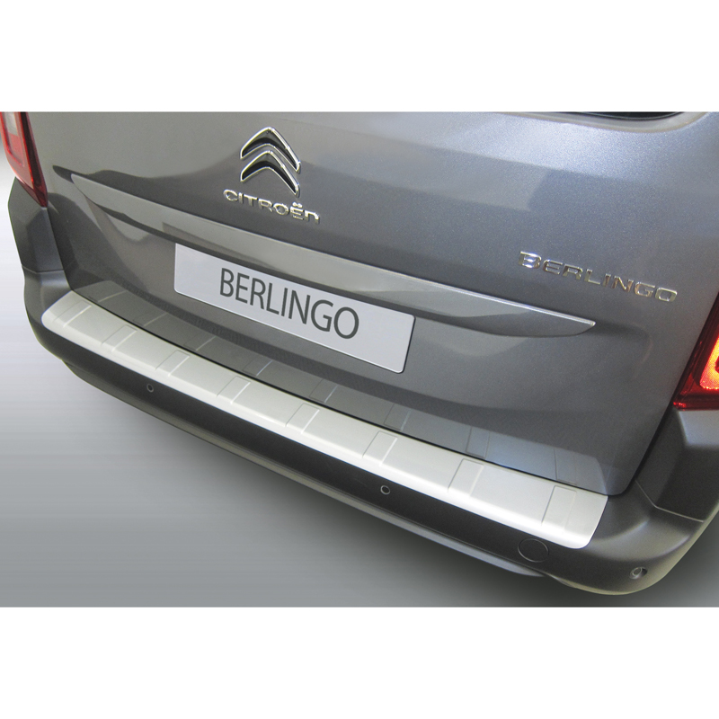 ABS Achterbumper beschermlijst  Citroën Berlingo Multispace / Peugeot Rifter / Opel Combo Tour (MPV) 2018- Zilver 'Ribbed'
