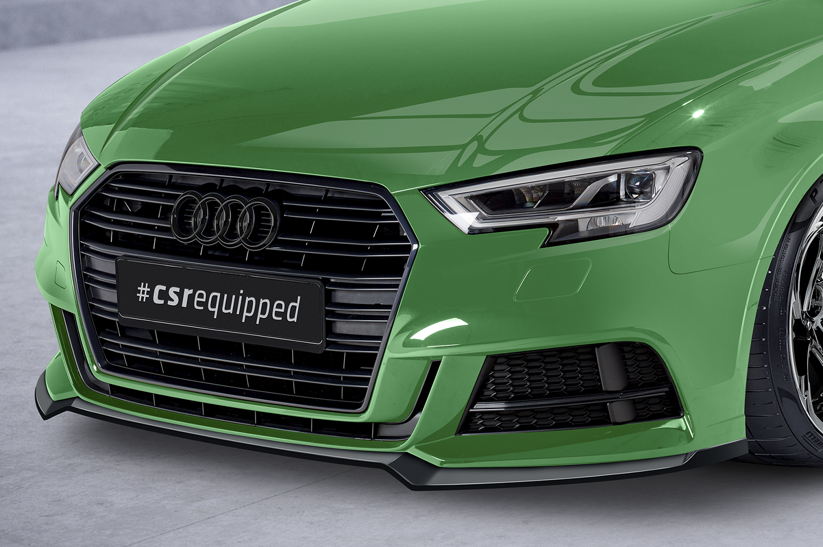 Voorspoiler Audi A3 S-Line / S3 8V CSR Glans Zwart
