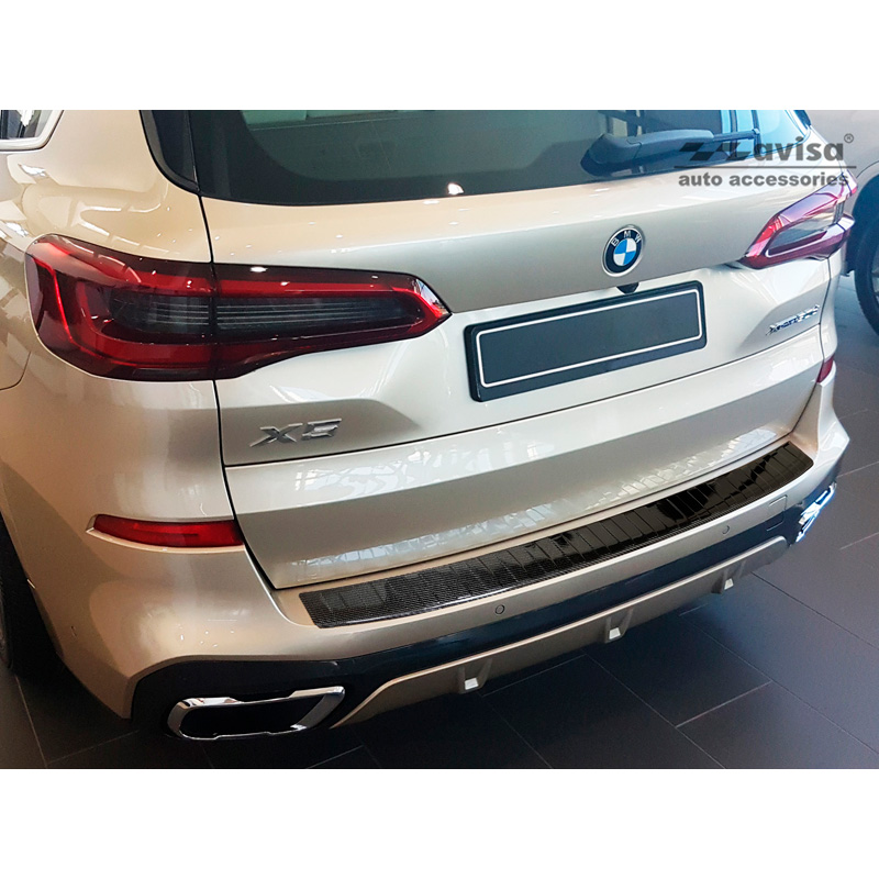 Echt 3D Carbon Achterbumperprotector  BMW X5 (G05) M-Pakket 2018- excl. M-Competition 'Ribs'