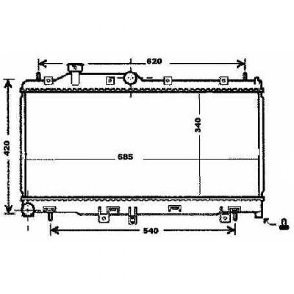 Radiator SUBARU IMPREZA 98-04 340x686 2.5I Ltr.BENZINE