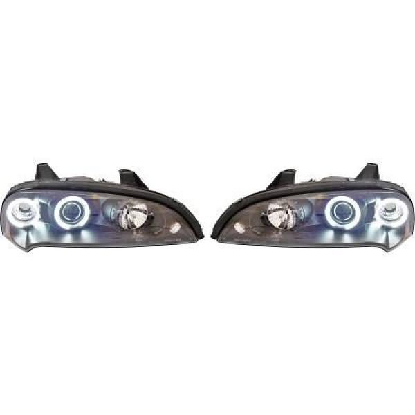 Koplampen Opel Tigra 94-00 CCFL Angel Ayes Zwart