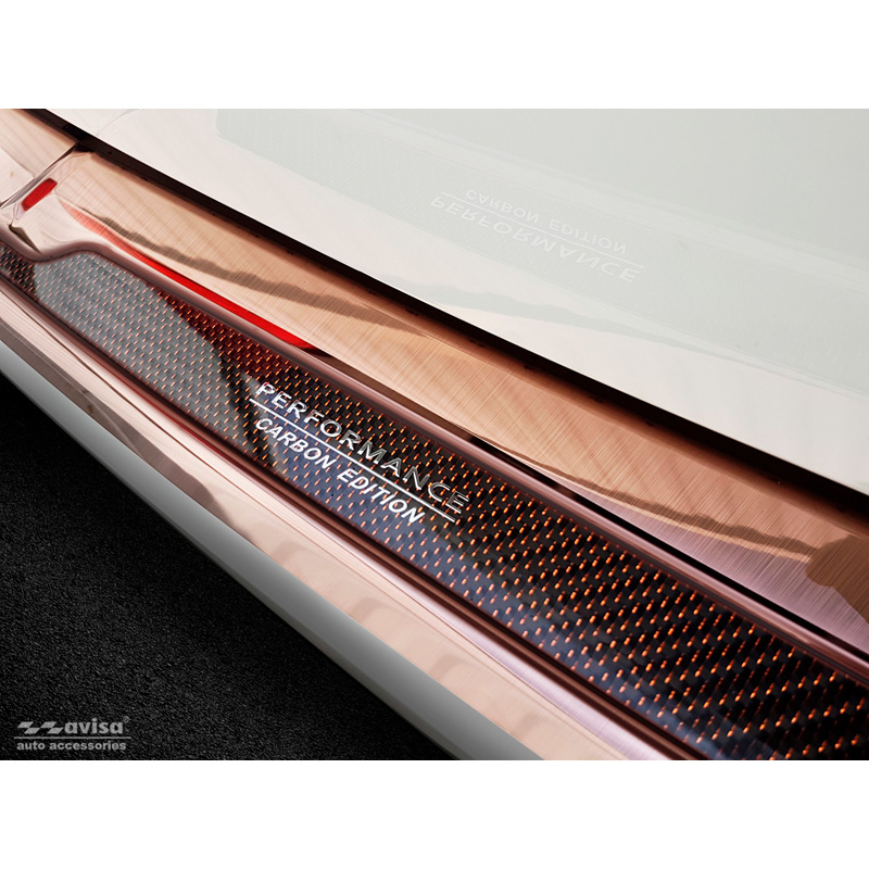 RVS Achterbumperprotector 'Deluxe'  BMW 5-Serie G31 Touring 2017-2020 excl. M-Sport 'Performance' 'Brushed' Koper/Koper Carbon