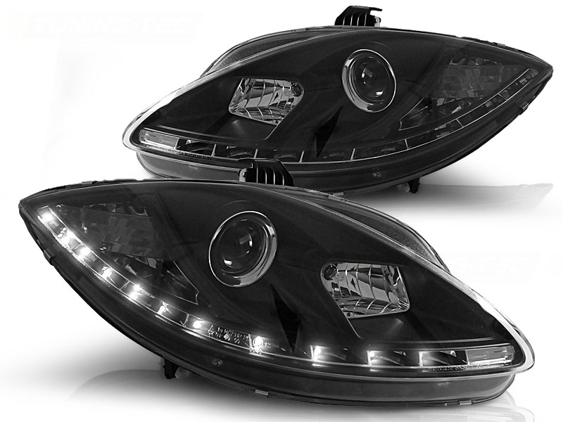 Set Koplampen incl. DRL  Seat Leon/Altea/Toledo 2005-2009 - Zwart