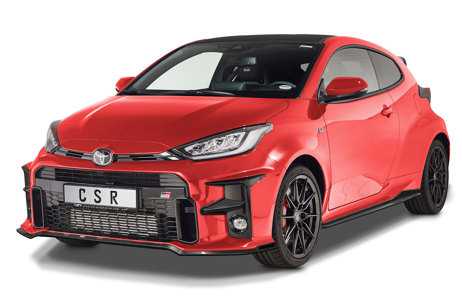 Voorspoiler Toyota GR Yaris (XP21) CSR glans Zwart