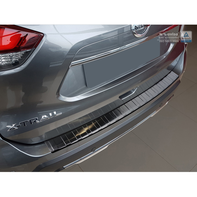 Zwart RVS Achterbumperprotector  Nissan X-Trail III (T32) Facelift 2017-2021 'Ribs'