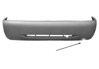 achterbumper, in primer, met uitlaat uitsparing rechts Ford Mond