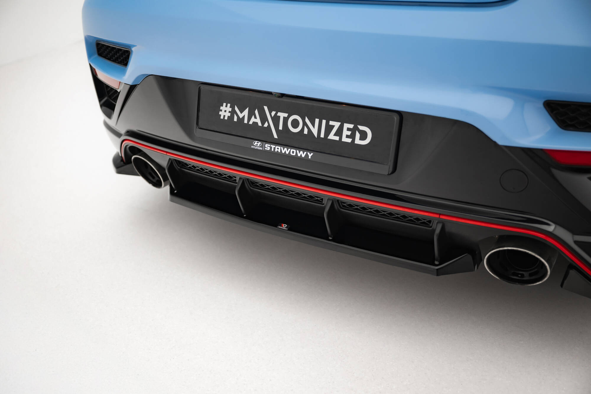 Street Pro Achter Diffuser Hyundai Veloster N MK2 Maxton Glanzend zwart