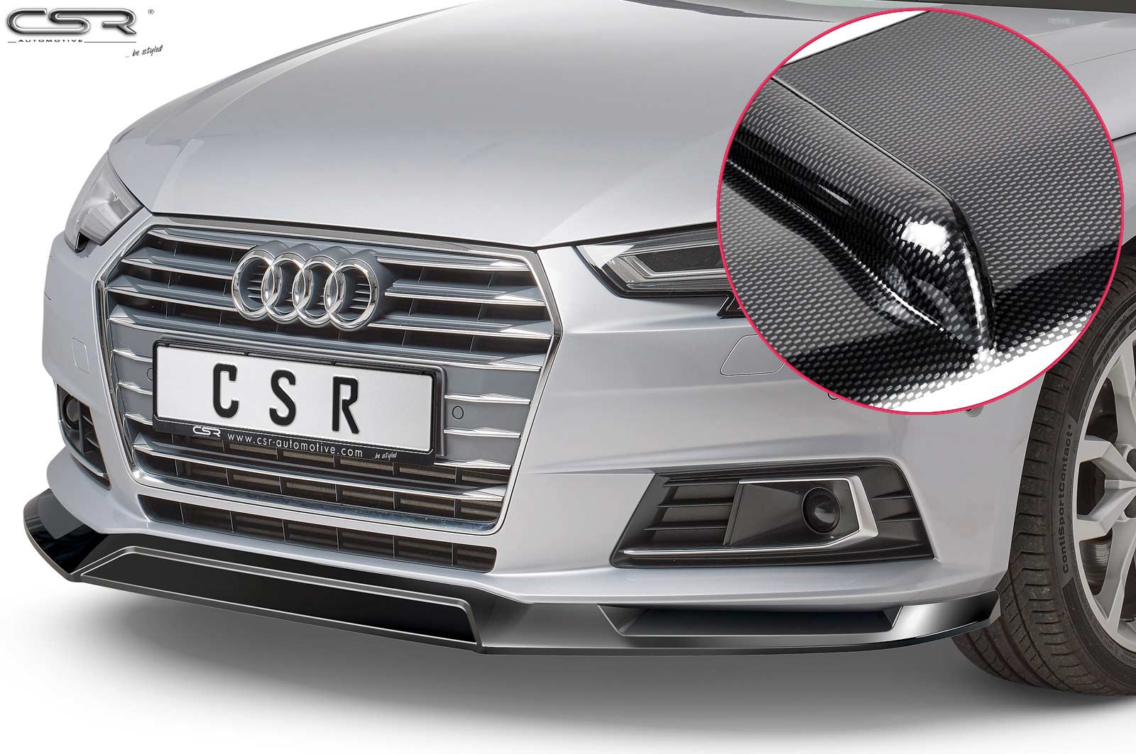 Voorspoiler Audi A4 B9 (type 8W) Carbon Look