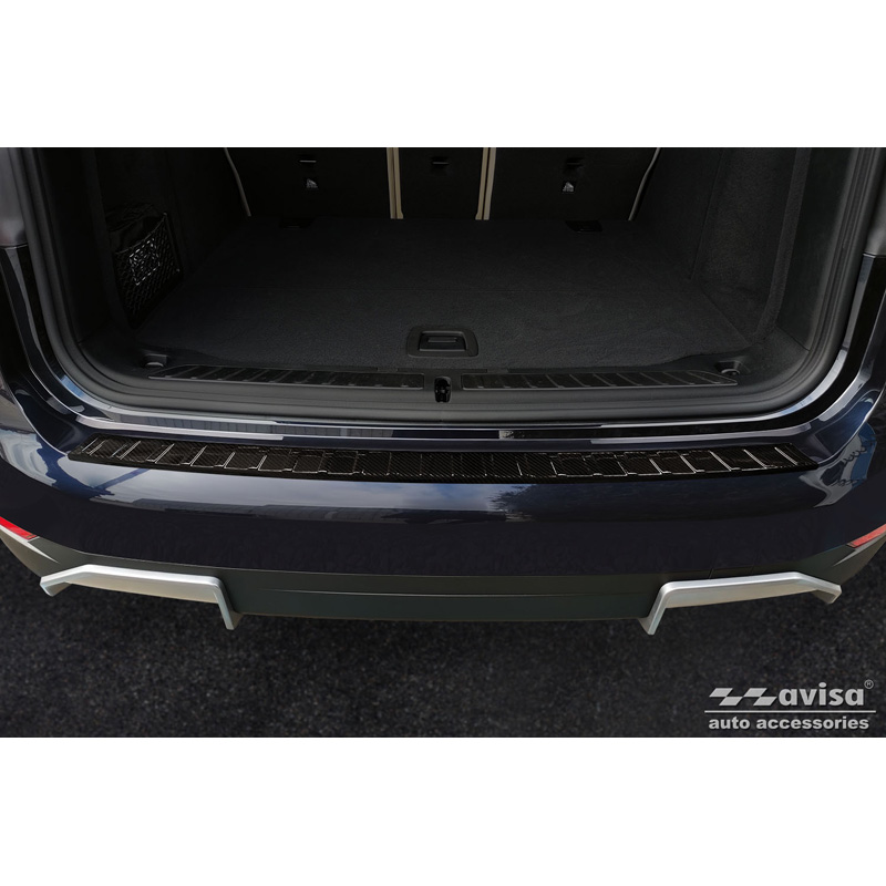 Echt 3D Carbon Achterbumperprotector  BMW iX3 (G08) 2020- 'Ribs'