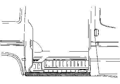 dorpel, zijschuifdeur Ford Transit, 1986-1994
