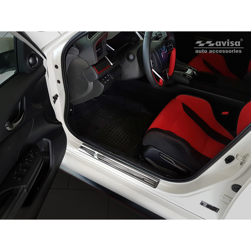 Zwart glanzend RVS Instaplijsten  Honda Civic X HB 5-deurs 2017-2022 'Sportline' - 4-delig