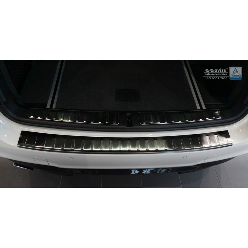 Zwart RVS Achterbumperprotector  BMW X3 F25 Facelift 2014-2017 'Ribs'