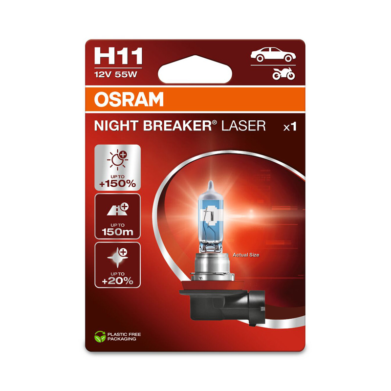 Osram Night Breaker Laser Halogeen lamp - H11 - 12V/55W - per stuk