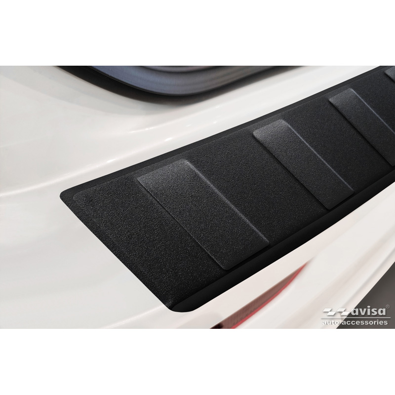 Matzwart RVS Achterbumperprotector  Volvo XC60 II 2017-2021 & FL 2021- incl. R-Design & Plug-in-Hybrid 'Ribs'