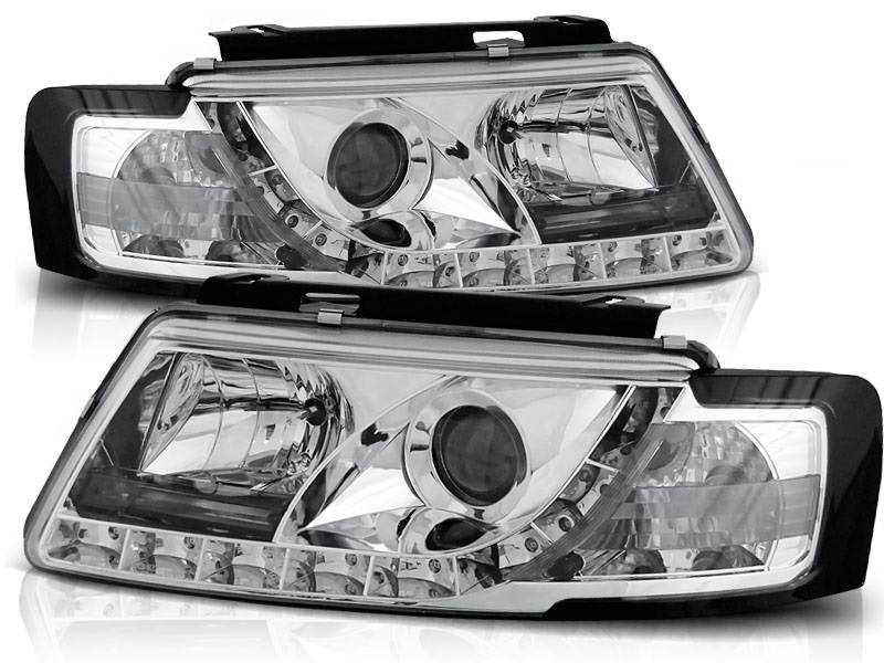 Koplampen VW Passat 3B 96-00 Devil Eyes DRL look chroom