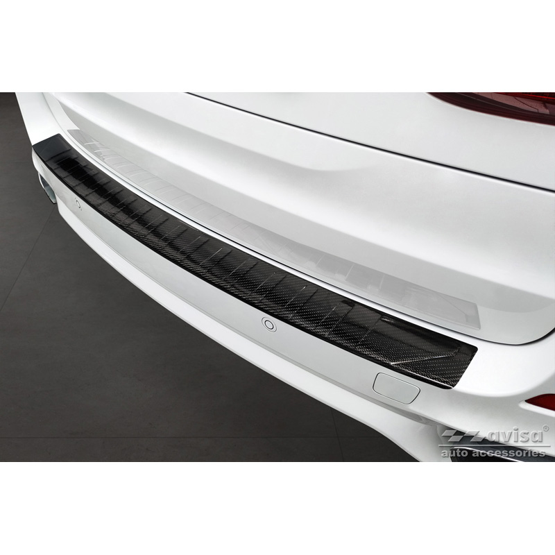 Echt 3D Carbon Achterbumperprotector  BMW X5 F15 2013-2018 met M-Pakket 'Ribs'