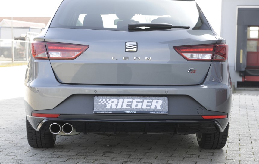 Diffuser Seat Leon F5 FR Rieger dubbele uitlaat links 5 dr. ST glans zwart
