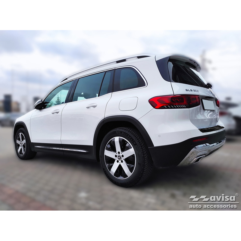 Zwart-Chroom RVS Achterbumperprotector  Mercedes GLB (X247) incl. AMG 2019- 'Ribs'
