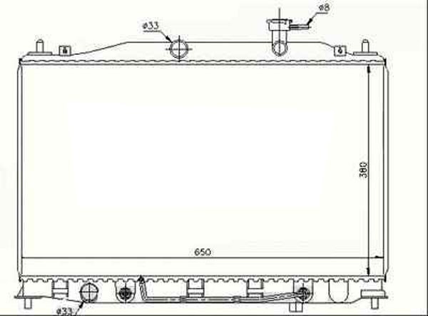 Radiator ACCENT 06->> 370x650x18 1.4/1.6 +/-AC