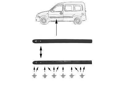 sierlijst voorportier, rechts Renault Kangoo, 1998-2003