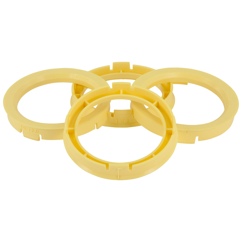 Set TPI Centreerringen - 73.0->58.1mm - Lemon Geel