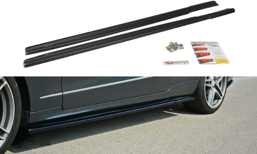 Zijskirts Mercedes E W212 Maxton Design glans zwart