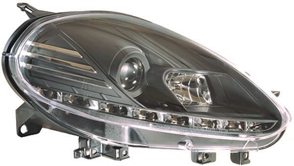 Koplampen Fiat Punto EVO 09-11 Echter DRL Zwart