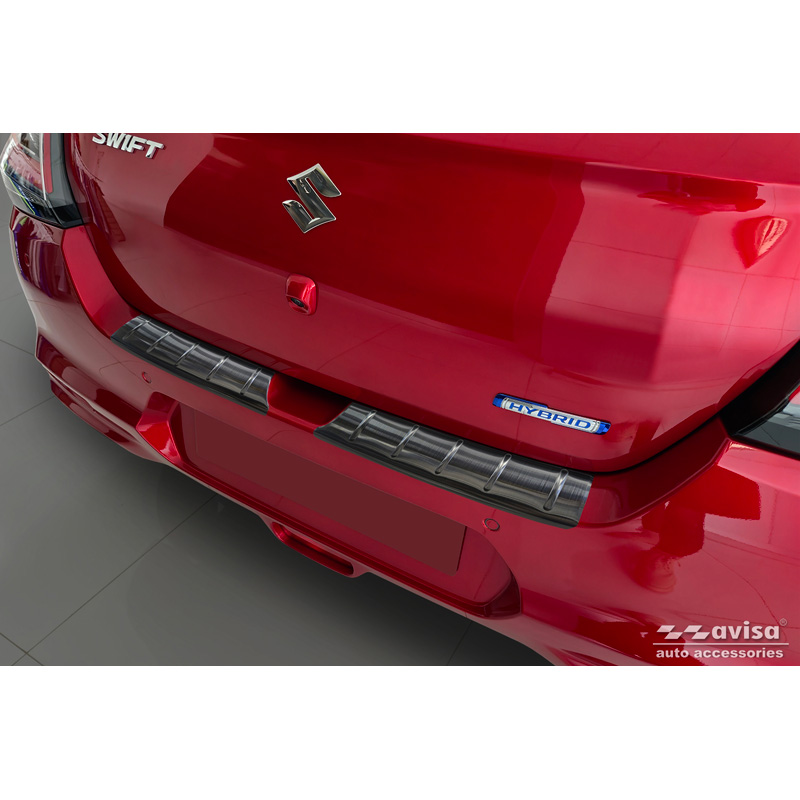Zwart RVS Achterbumperprotector  Suzuki Swift VI 2024- 'Ribs'