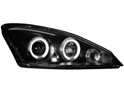 Koplampen Ford Focus 01-04 Angel Eyes zwart
