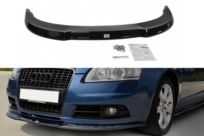 Voorspoiler Audi A6 S-Line C6 Glanzend Zwart