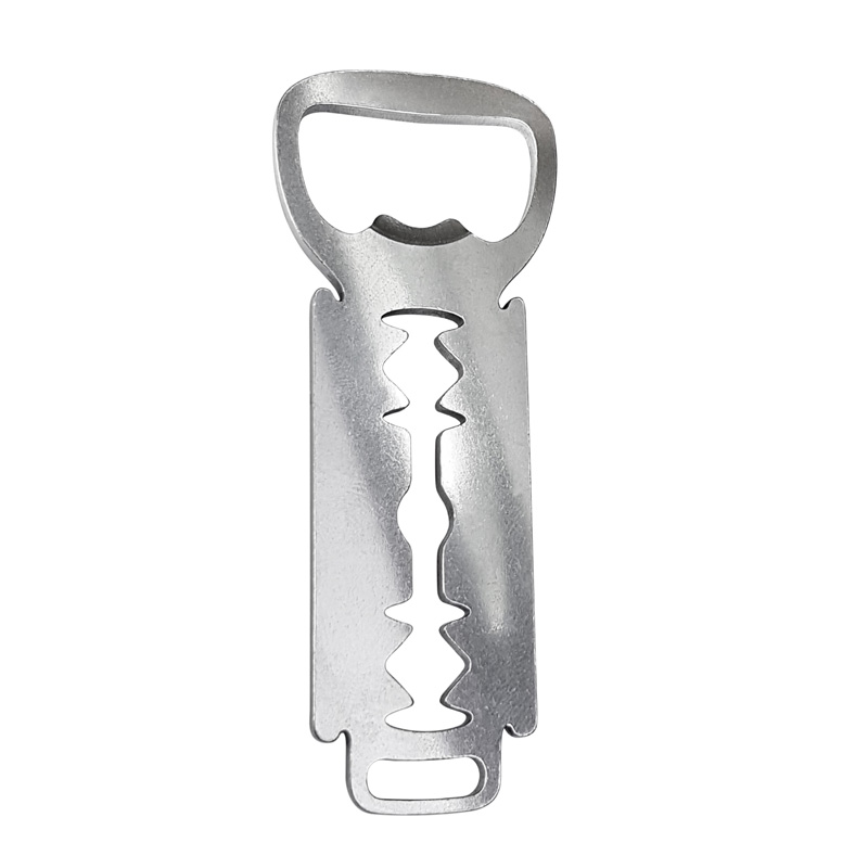 RVS Flesopener - 'Razor blade Klein' (Zilver)