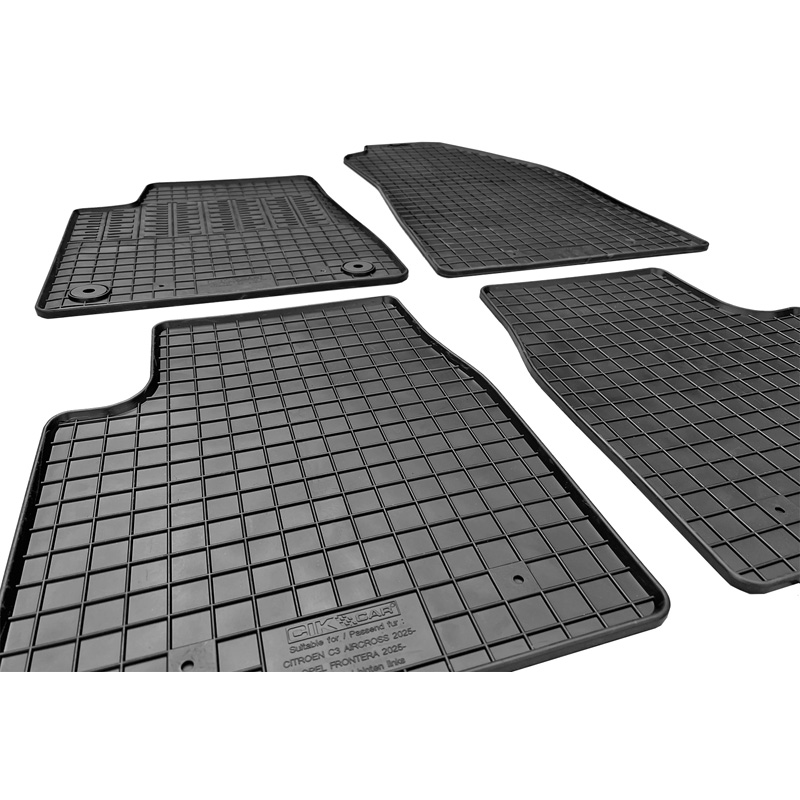 CIKCAR Rubber matten  Opel Frontera / Citroën C3 Aircross 2024- (Benzine) (4-delig + montagesysteem)
