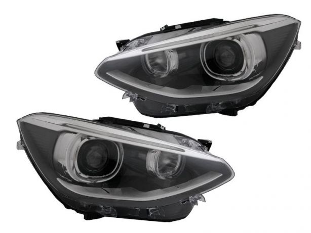 Koplampen passend voor BMW 1 Serie F20/21 11-14 DRL Angel Eyes zwart