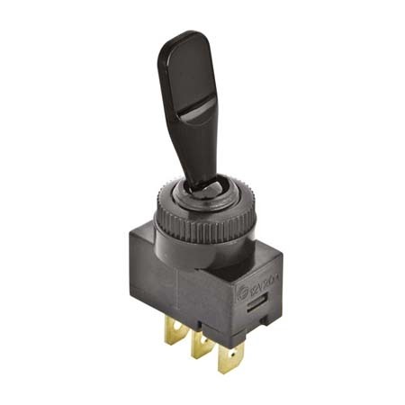Schakelaar on/off zwart 12V 20A