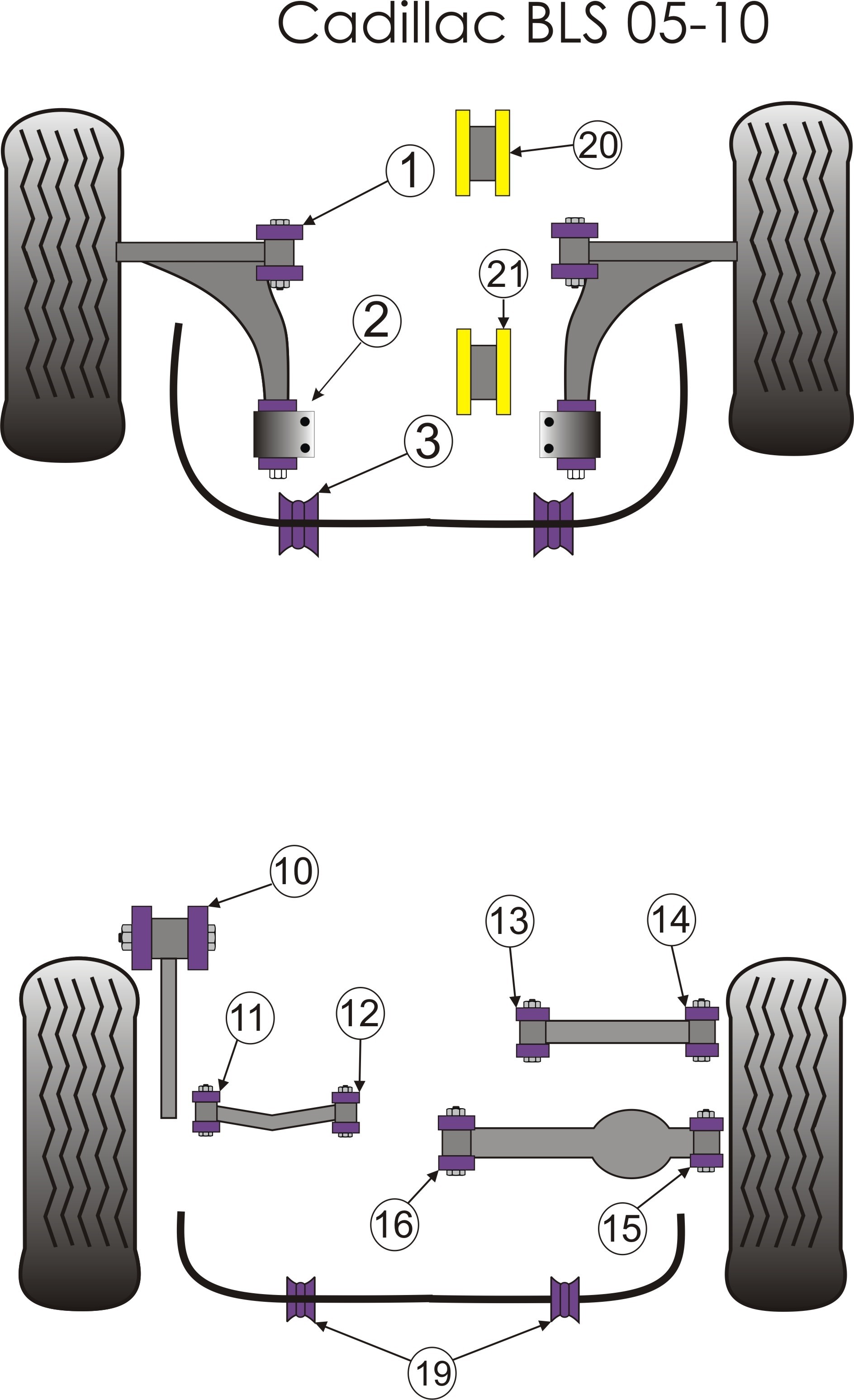 CADILLAC BLS  Rear Lower Engine Mount Insert (Diesel) - PowerFle