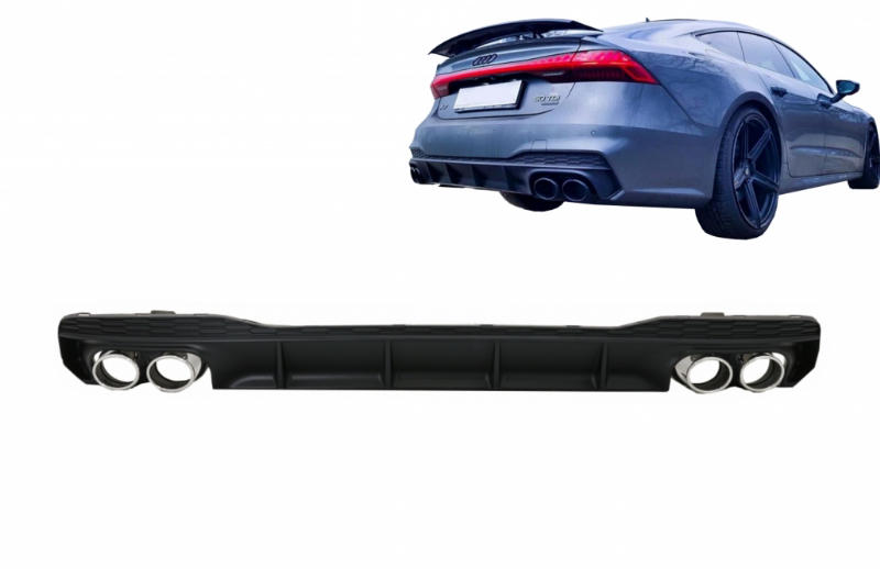 Achterbumper diffusor Audi A7 C8 4K8 2019-.. Facelift S-Look