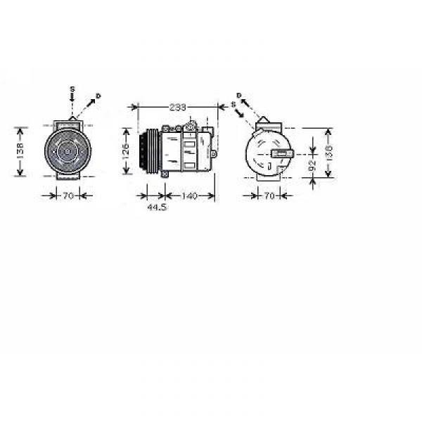 Compressor VITO W210 95-99 +SPRINTER 2.2I/2.3D/2.9Td/SPRINTER