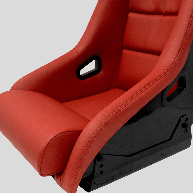 Sportstoel 'BS1' - Rood Kunstleder - Vaste polyester rugleuning - incl. sledes