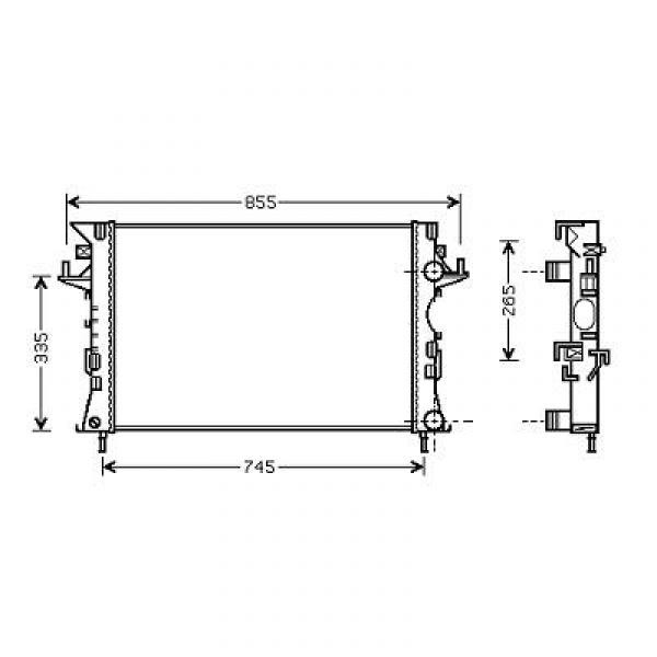 Radiator LAGUNA II 01->> 670x415x23 1.6-2.0/1.9DCI+/-AC