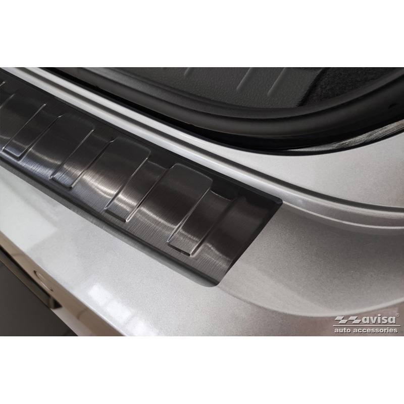Zwart RVS Achterbumperprotector  Volkswagen Passat Sedan 2014-2019 & FL 2019-2023 'Ribs'