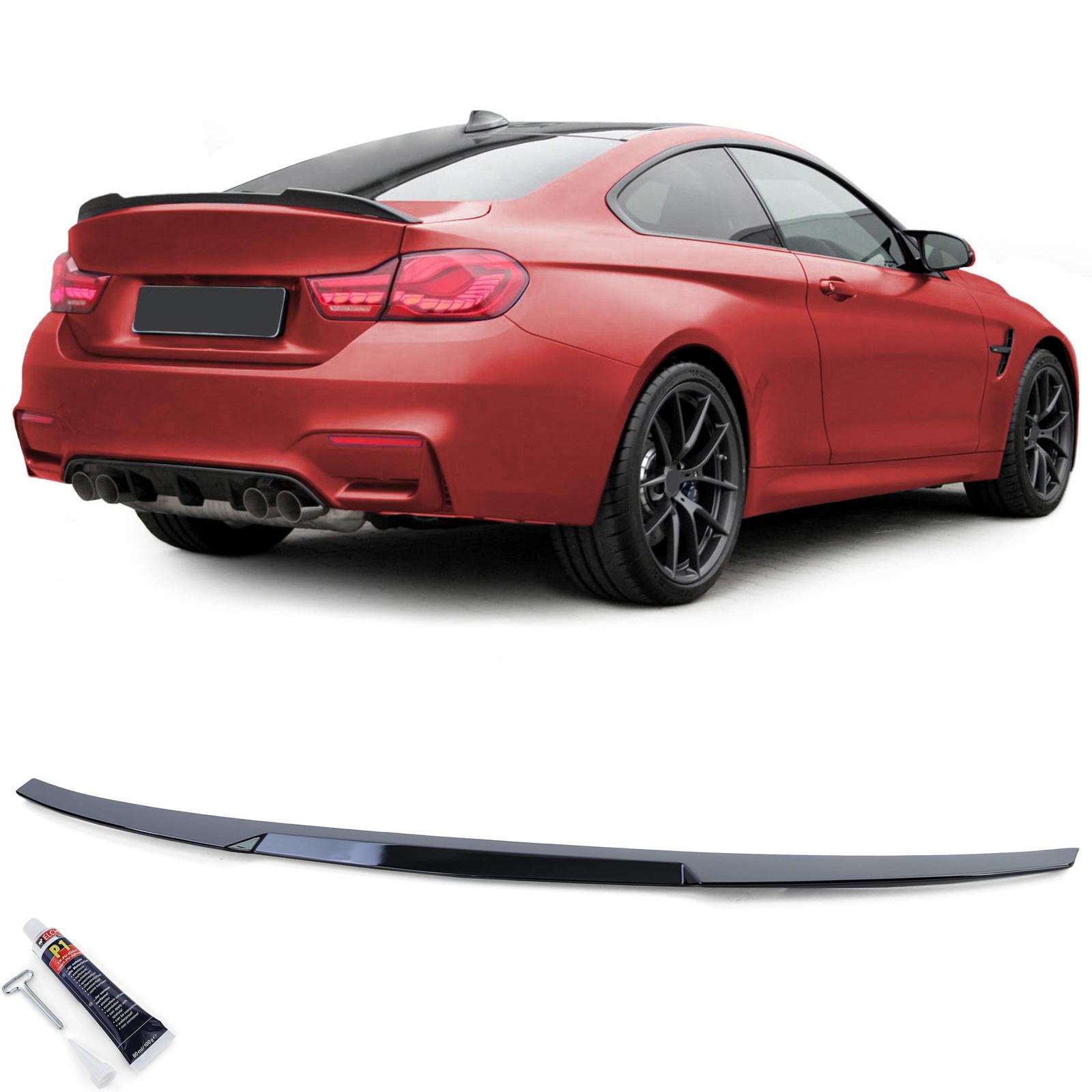 Spoiler BMW 4 Serie F32 CSL Look Glans Zwart