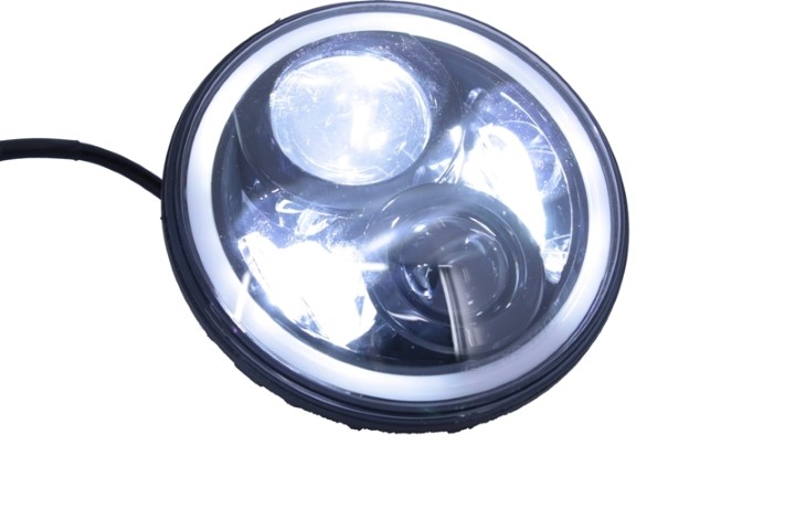 Koplampen VW Golf I / II / Kafer / Jeep Wrangler / Defender Full LED Zwart