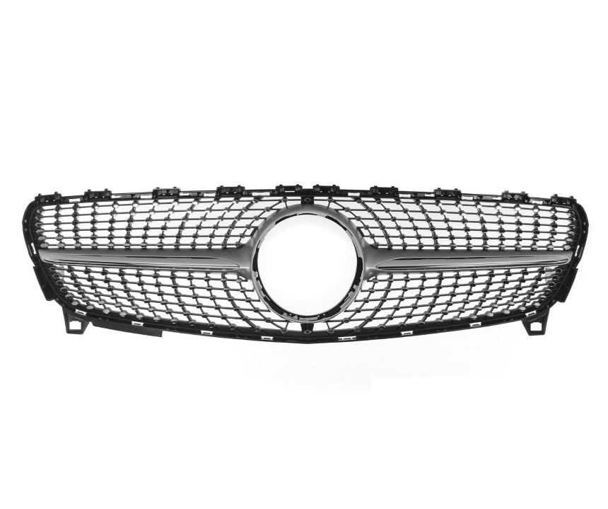 Grill Mercedes A-Klasse W176 16-19 Diamond Glans Zwart-Zilver