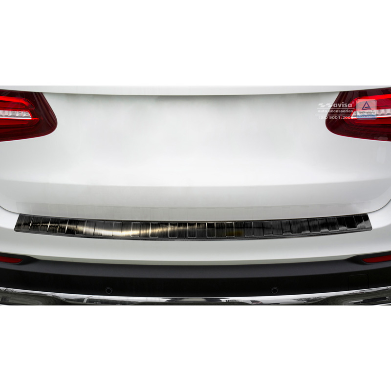 Zwart RVS Achterbumperprotector  Mercedes GLC 5-deurs 2015-2019 & FL 2019- 'Ribs'