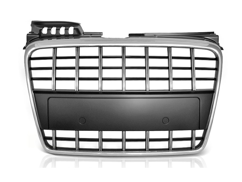 Grill Audi A4 B7 (2004-2008) RS4 Chroom-Black S8 Look Embleemloos