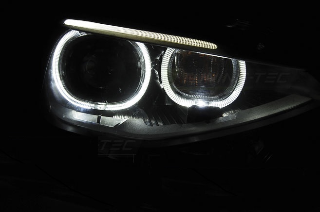 Koplampen passend voor BMW 1 Serie F20/21 11-14 DRL Angel Eyes zwart